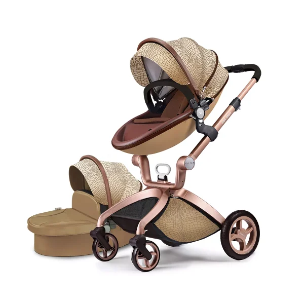 Hotmom Stylish Baby Stroller: Height-Adjustable Seat and Reclining Baby Carriage